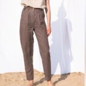 Like New Not Perfect Linen Damme Pants S/M Chocolate